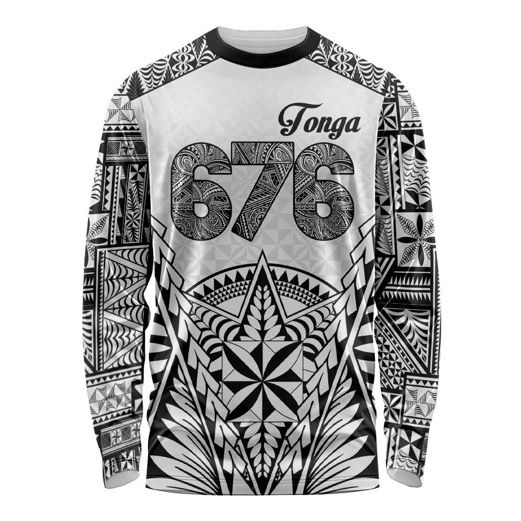 Personalised Tonga 676 Long Sleeve Shirt Tribal Kupesi Ngatu Unique