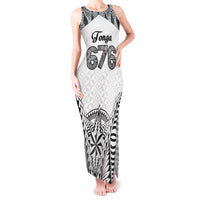 Personalised Tonga 676 Tank Maxi Dress Tribal Kupesi Ngatu Unique LT9 Women White - Polynesian Pride
