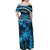 Fiji Rugby Off Shoulder Maxi Dress Go Fijian Tapa Arty with World Cup Vibe LT9 - Polynesian Pride