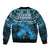 Fiji Rugby Sleeve Zip Bomber Jacket Go Fijian Tapa Arty with World Cup Vibe LT9 - Polynesian Pride