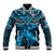 Custom Fiji Rugby Baseball Jacket Go Fijian Tapa Arty with World Cup Vibe LT9 Unisex Blue - Polynesian Pride