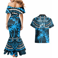 Custom Fiji Rugby Couples Matching Mermaid Dress And Hawaiian Shirt Go Fijian Tapa Arty with World Cup Vibe LT9 - Polynesian Pride
