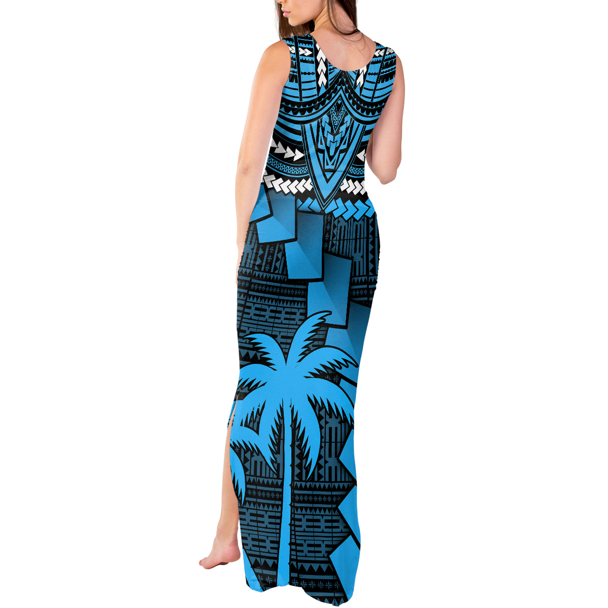 Custom Fiji Rugby Tank Maxi Dress Go Fijian Tapa Arty with World Cup Vibe LT9 - Polynesian Pride