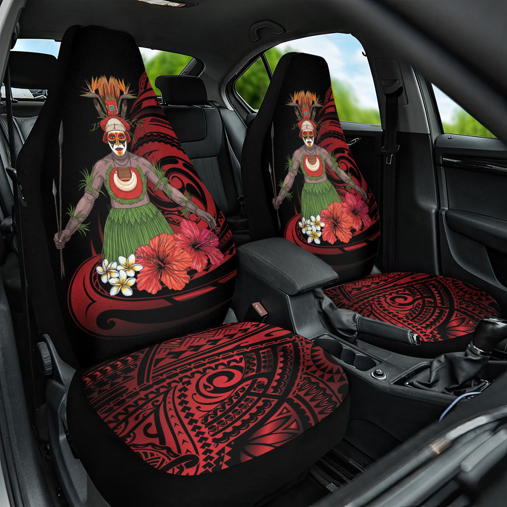 Huli Wigmen Tribe Hela Province Car Seat Cover Papua New Guinea Indigenous Pattern LT9 One Size Black - Polynesian Pride