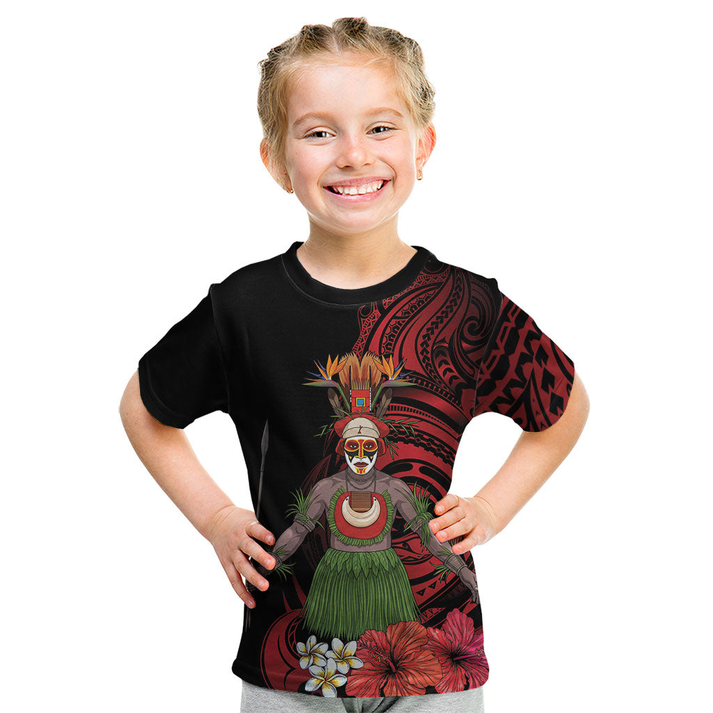 Huli Wigmen Tribe Hela Province Kid T Shirt Papua New Guinea Indigenous Pattern LT9 Black - Polynesian Pride