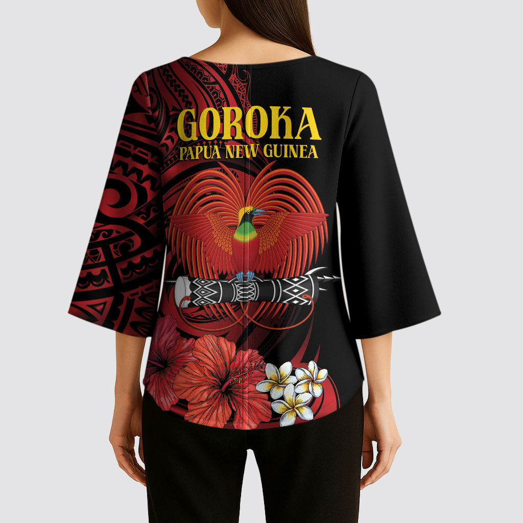 Huli Wigmen Tribe Hela Province Kimono Sleeve Blouse Papua New Guinea Indigenous Pattern LT9 - Polynesian Pride