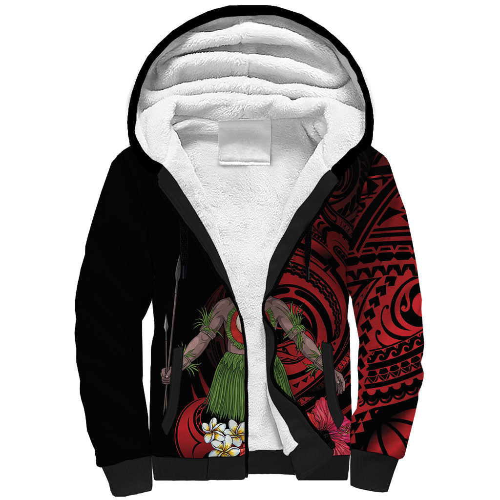Huli Wigmen Tribe Hela Province Sherpa Hoodie Papua New Guinea Indigenous Pattern LT9 Unisex Black - Polynesian Pride