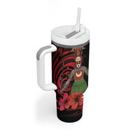 Huli Wigmen Tribe Hela Province Tumbler With Handle Papua New Guinea Indigenous Pattern LT9 - Polynesian Pride