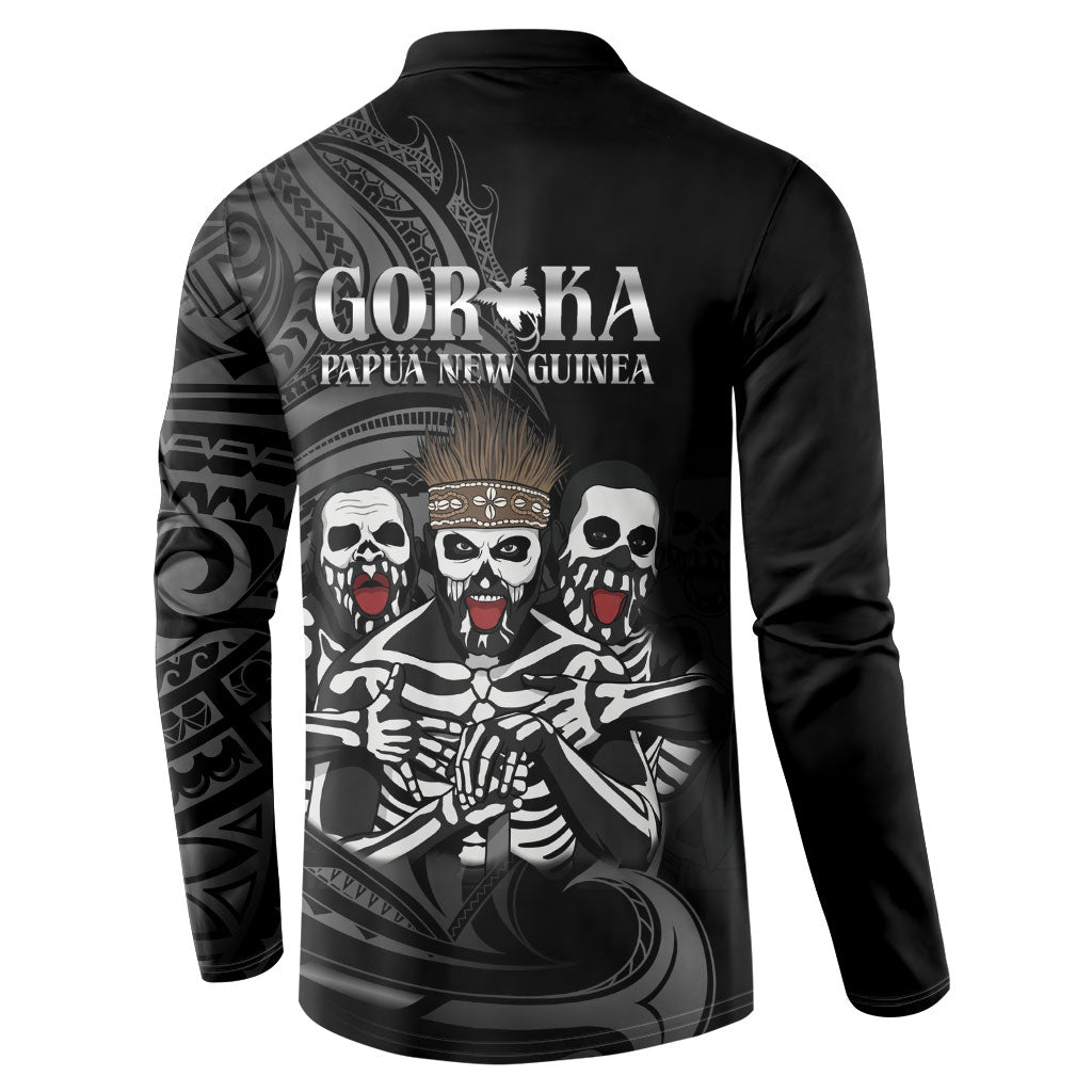 Skeleton Tribe Simbu Province Button Sweatshirt Papua New Guinea Indigenous Pattern LT9 - Polynesian Pride