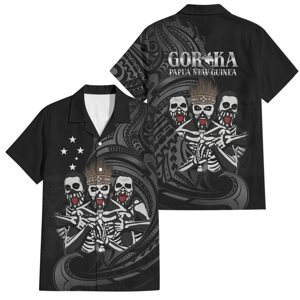 Skeleton Tribe Simbu Province Family Matching Mermaid Dress and Hawaiian Shirt Papua New Guinea Indigenous Pattern LT9 Dad's Shirt - Short Sleeve Black - Polynesian Pride