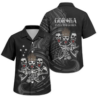Skeleton Tribe Simbu Province Family Matching Summer Maxi Dress and Hawaiian Shirt Papua New Guinea Indigenous Pattern LT9 Son's Shirt Black - Polynesian Pride