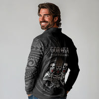 Skeleton Tribe Simbu Province Long Sleeve Polo Shirt Papua New Guinea Indigenous Pattern LT9 - Polynesian Pride