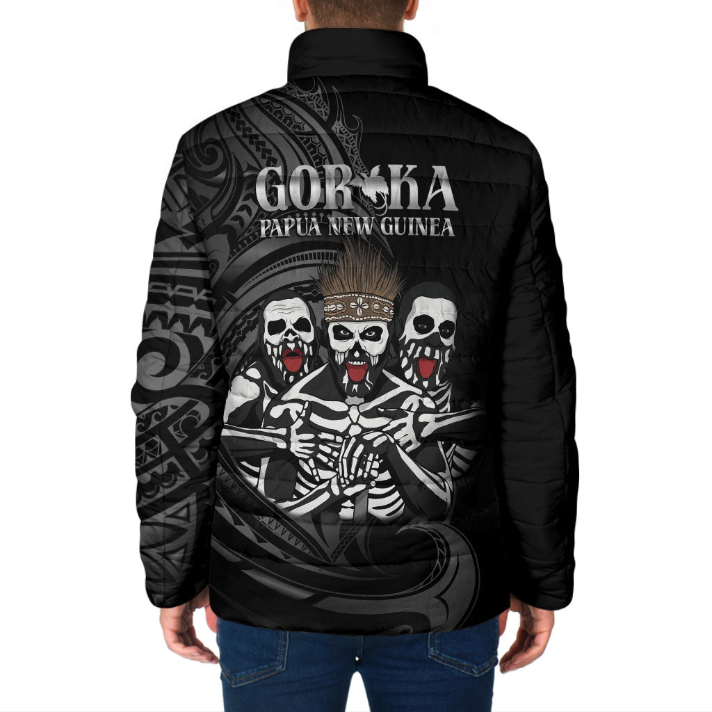 Skeleton Tribe Simbu Province Padded Jacket Papua New Guinea Indigenous Pattern LT9 - Polynesian Pride