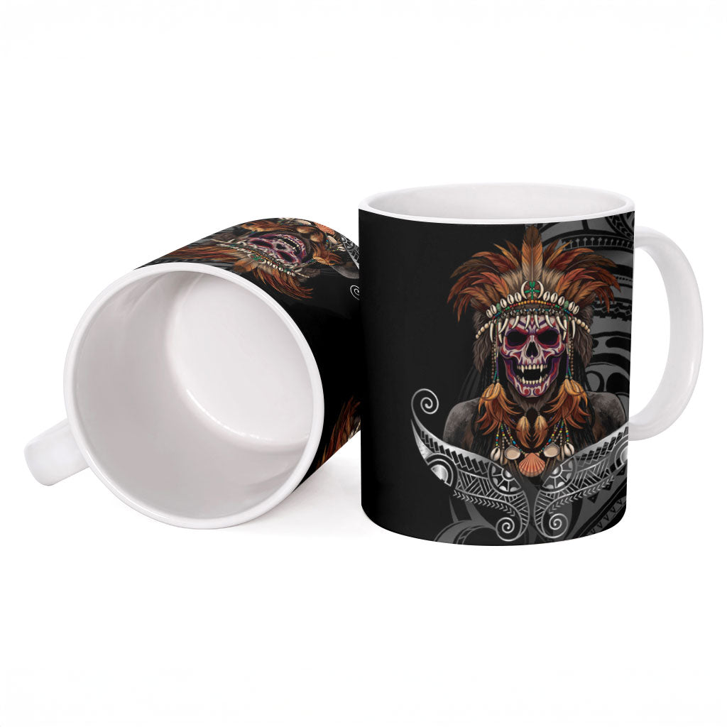 Mokomoko Tribe Eastern Highlands Province Ceramic Mug Papua New Guinea Indigenous Pattern LT9 - Polynesian Pride