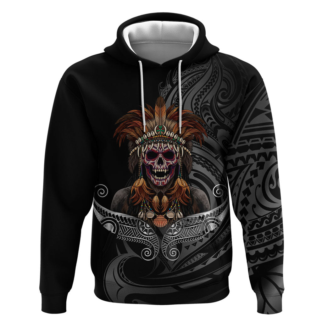 Mokomoko Tribe Eastern Highlands Province Hoodie Papua New Guinea Indigenous Pattern LT9 Pullover Hoodie Black - Polynesian Pride