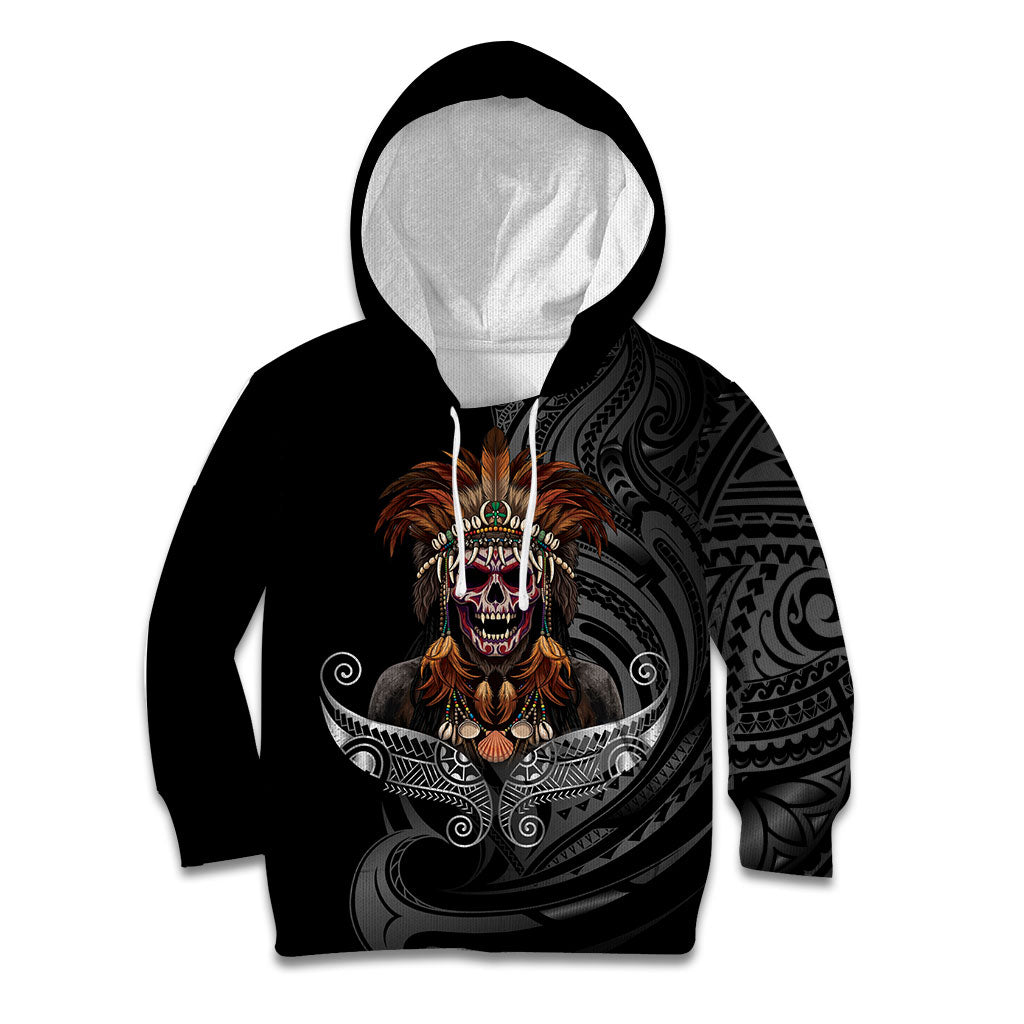 Mokomoko Tribe Eastern Highlands Province Kid Hoodie Papua New Guinea Indigenous Pattern LT9 Hoodie Black - Polynesian Pride