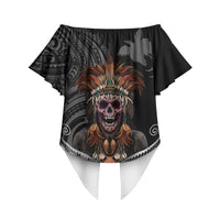 Mokomoko Tribe Eastern Highlands Province Off Shoulder Wrap Waist Top Papua New Guinea Indigenous Pattern LT9 - Polynesian Pride