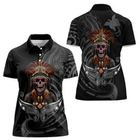 Mokomoko Tribe Eastern Highlands Province Women Polo Shirt Papua New Guinea Indigenous Pattern LT9 - Polynesian Pride