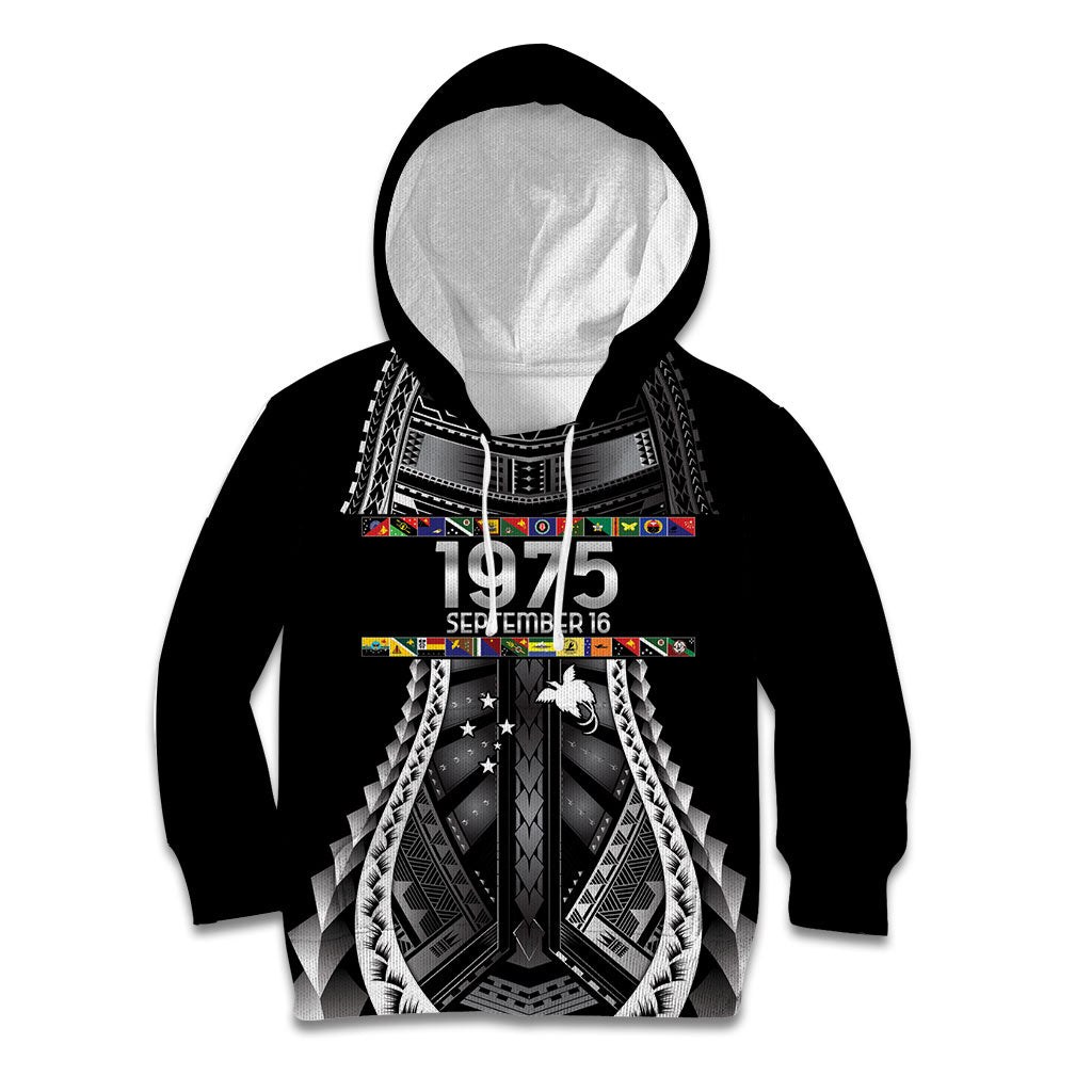 Independen Stet bilong Papua Niugini 1975 Kid Hoodie Black Tribal Papua New Guinea Province Flag LT9 Hoodie Black - Polynesian Pride