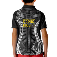 Independen Stet bilong Papua Niugini 1975 Kid Polo Shirt Black Tribal Papua New Guinea Province Flag LT9 - Polynesian Pride