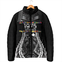 Independen Stet bilong Papua Niugini 1975 Padded Jacket Black Tribal Papua New Guinea Province Flag LT9 - Polynesian Pride