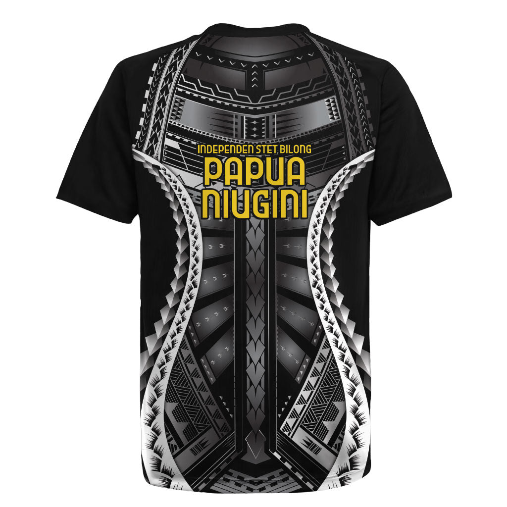 Independen Stet bilong Papua Niugini 1975 Rugby Jersey Black Tribal Papua New Guinea Province Flag LT9 - Polynesian Pride
