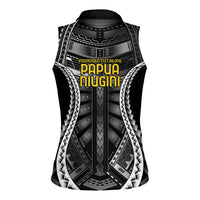 Independen Stet bilong Papua Niugini 1975 Women Sleeveless Polo Shirt Black Tribal Papua New Guinea Province Flag LT9 - Polynesian Pride