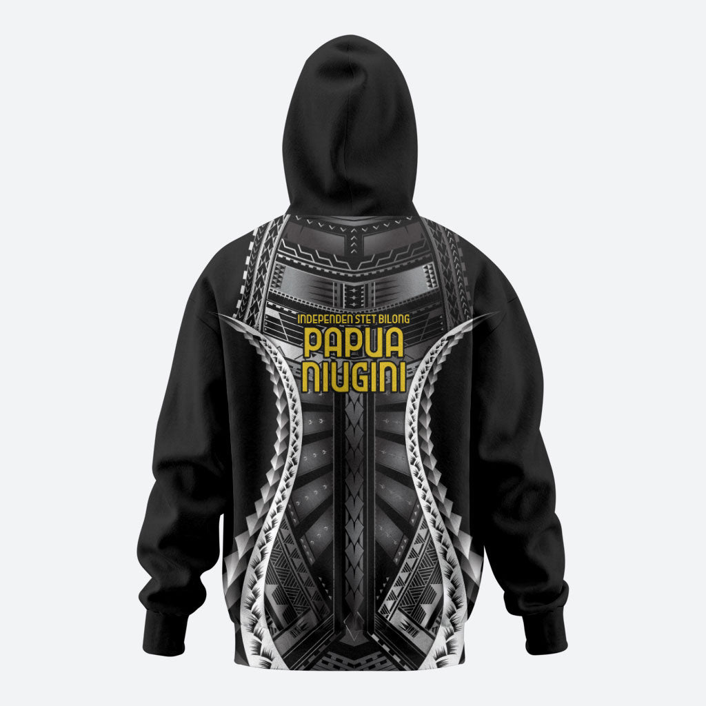 Independen Stet bilong Papua Niugini 1975 Zip Hoodie Black Tribal Papua New Guinea Province Flag LT9 - Polynesian Pride