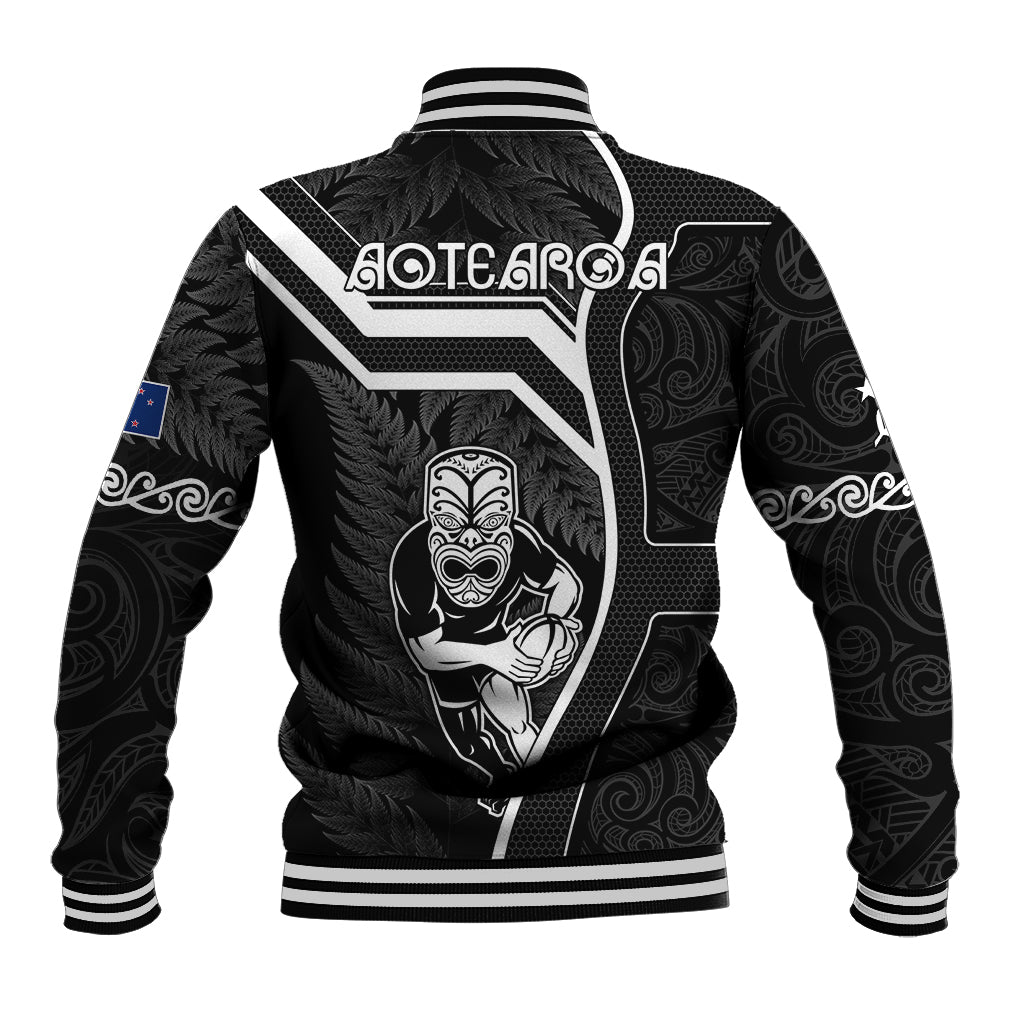 New Zealand Aotearoa Rugby Baseball Jacket Black Fern Maori Tribal Sporty Style LT9 - Polynesian Pride
