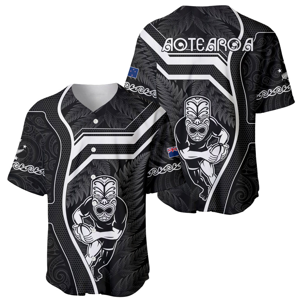 New Zealand Aotearoa Rugby Baseball Jersey Black Fern Maori Tribal Sporty Style LT9 - Polynesian Pride