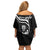 New Zealand Aotearoa Rugby Off Shoulder Short Dress Black Fern Maori Tribal Sporty Style LT9 - Polynesian Pride