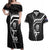 Custom New Zealand Aotearoa Rugby Couples Matching Off Shoulder Maxi Dress and Hawaiian Shirt Black Fern Maori Tribal Sporty Style LT9 Black - Polynesian Pride