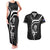 Custom New Zealand Aotearoa Rugby Couples Matching Tank Maxi Dress and Hawaiian Shirt Black Fern Maori Tribal Sporty Style LT9 Black - Polynesian Pride