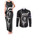 Custom New Zealand Aotearoa Rugby Couples Matching Tank Maxi Dress and Long Sleeve Button Shirts Black Fern Maori Tribal Sporty Style LT9 Black - Polynesian Pride