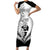 New Zealand Rugby Short Sleeve Bodycon Dress Proud Aoteroa Stylised Maori Koru LT9 Long Dress Black - Polynesian Pride