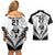 Custom New Zealand Rugby Couples Matching Off Shoulder Short Dress and Hawaiian Shirt Proud Aoteroa Stylised Maori Koru LT9 - Polynesian Pride