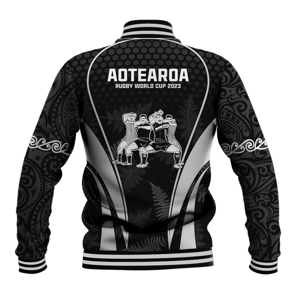 New Zealand Aotearoa Rugby Baseball Jacket Haka Dance Mixed Silver Fern Sporty Style LT9 - Polynesian Pride