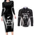 New Zealand Aotearoa Rugby Couples Matching Long Sleeve Bodycon Dress and Long Sleeve Button Shirt Haka Dance Mixed Silver Fern Sporty Style LT9 Black - Polynesian Pride