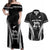 New Zealand Aotearoa Rugby Couples Matching Off Shoulder Maxi Dress and Hawaiian Shirt Haka Dance Mixed Silver Fern Sporty Style LT9 Black - Polynesian Pride