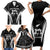 New Zealand Aotearoa Rugby Family Matching Short Sleeve Bodycon Dress and Hawaiian Shirt Haka Dance Mixed Silver Fern Sporty Style LT9 - Polynesian Pride