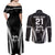 Custom New Zealand Aotearoa Rugby Couples Matching Off Shoulder Maxi Dress and Long Sleeve Button Shirts Haka Dance Mixed Silver Fern Sporty Style LT9 - Polynesian Pride