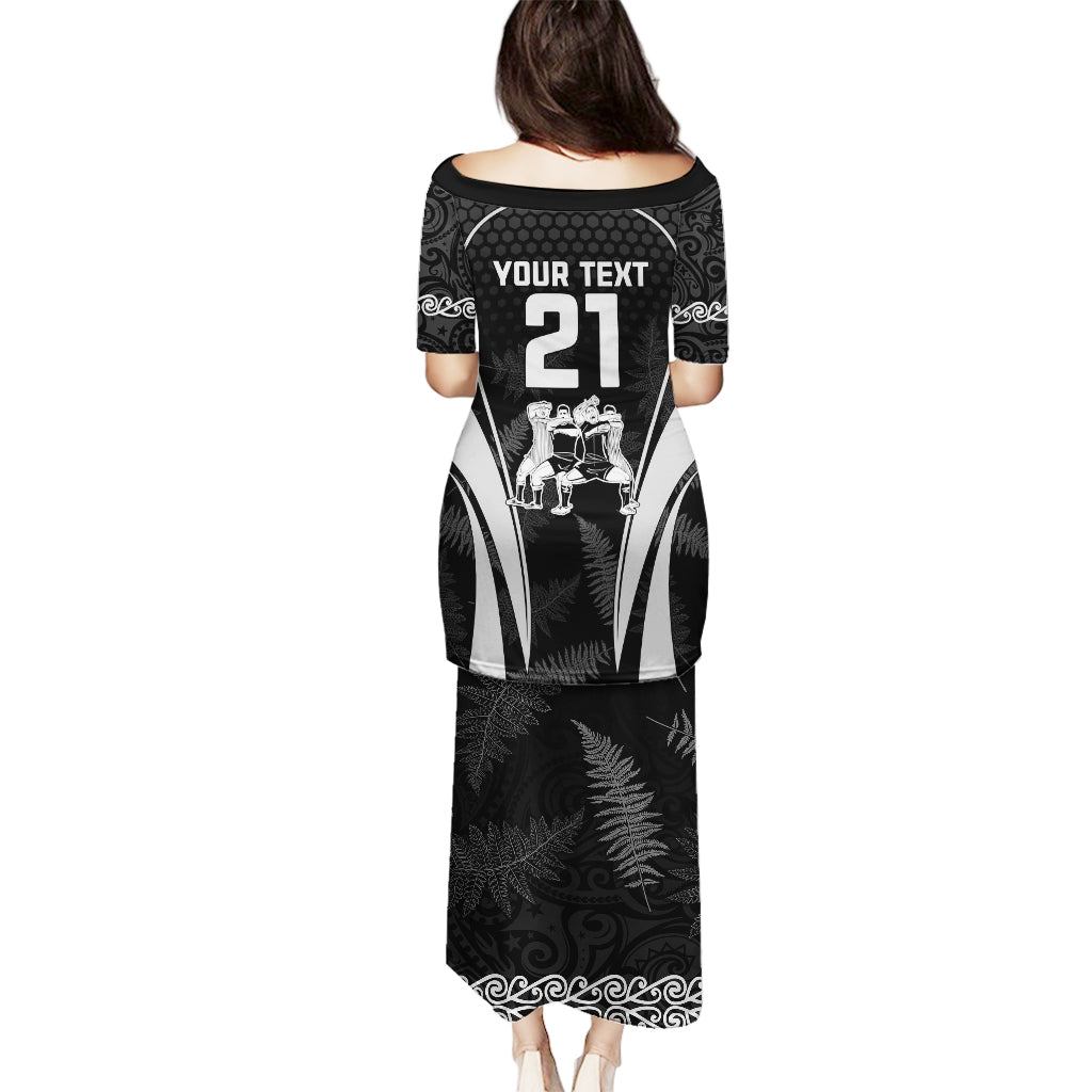 Custom New Zealand Aotearoa Rugby Puletasi Haka Dance Mixed Silver Fern Sporty Style LT9 - Polynesian Pride