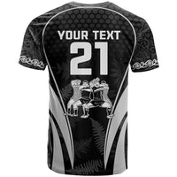 Custom New Zealand Aotearoa Rugby T Shirt Haka Dance Mixed Silver Fern Sporty Style LT9 - Polynesian Pride