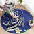 FSM Chuuk State Polynesian Shark Tattoo Personalised Round Carpet