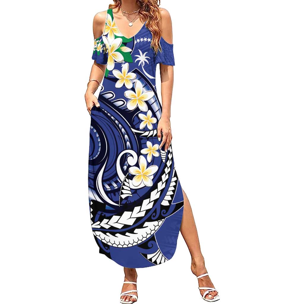 FSM Chuuk State Polynesian Shark Tattoo Personalised Summer Maxi Dress