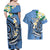 FSM Kosrae Polynesian Shark Tattoo Personalised Couples Matching Off Shoulder Maxi Dress and Hawaiian Shirt