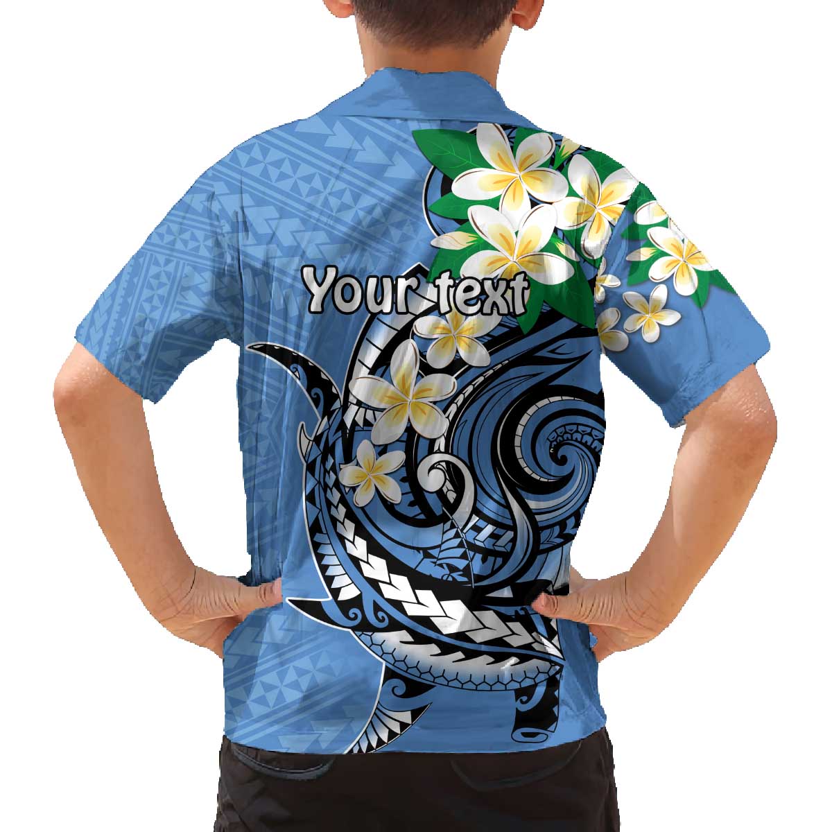 FSM Kosrae Polynesian Shark Tattoo Personalised Family Matching Off Shoulder Short Dress and Hawaiian Shirt