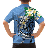 FSM Kosrae Polynesian Shark Tattoo Personalised Kid Hawaiian Shirt