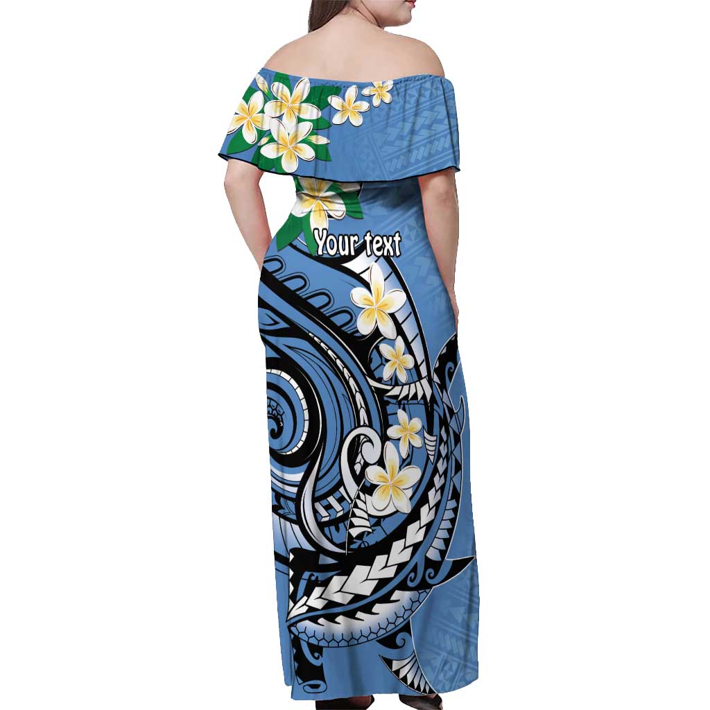 FSM Kosrae Polynesian Shark Tattoo Personalised Off Shoulder Maxi Dress