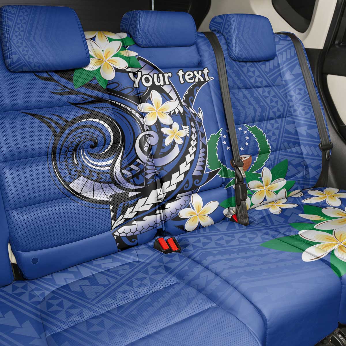 FSM Pohnpei Polynesian Shark Tattoo Personalised Back Car Seat Cover